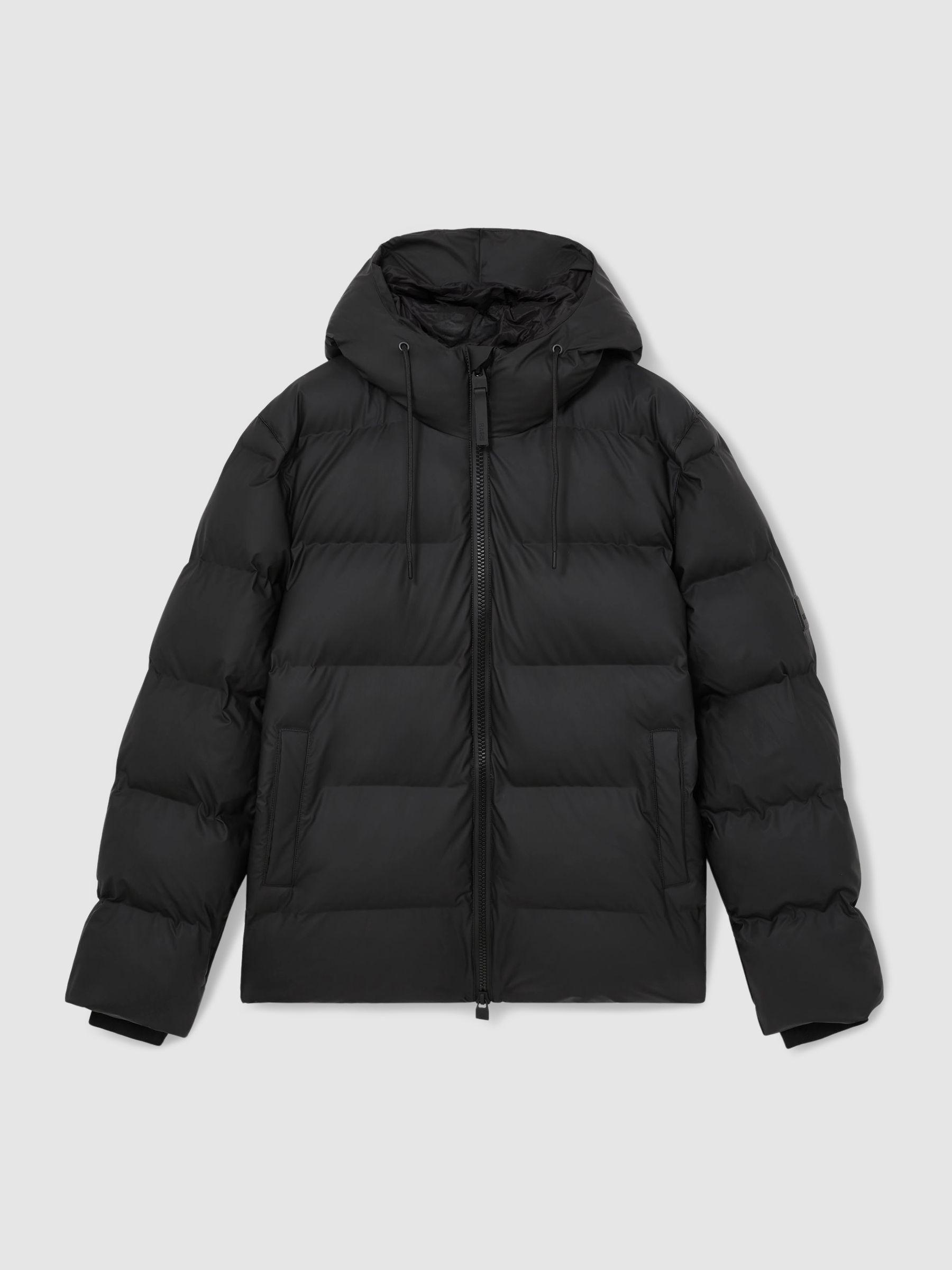 Rains Alta Short Puffer Jacket in Black Product Image