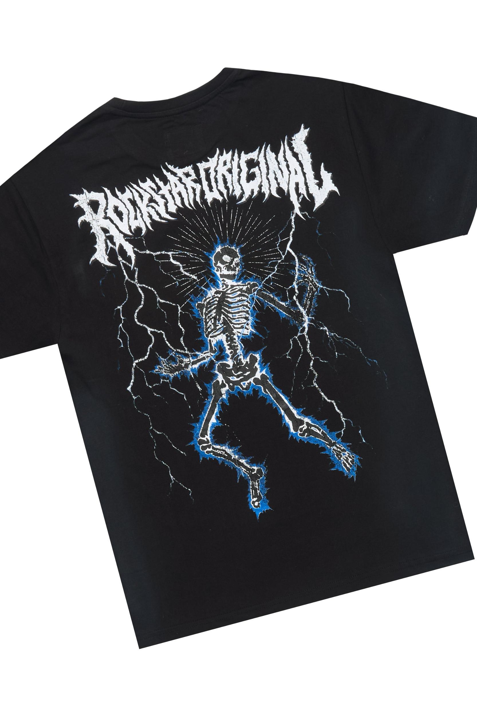 Deathrow Black T-Shirt/Stacked Flare Pant Set Male Product Image