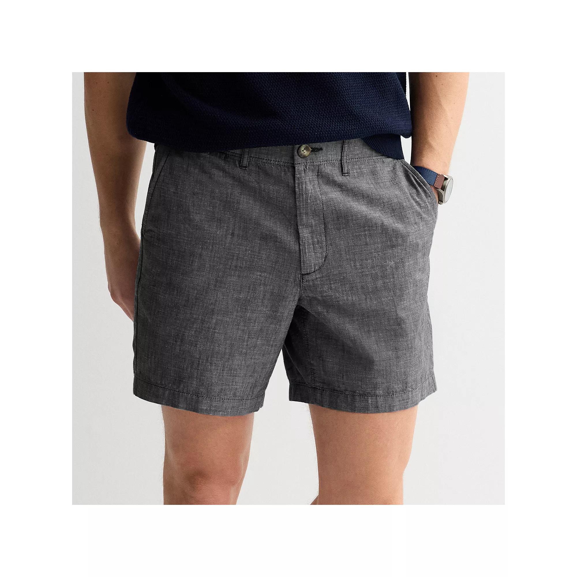 Men's Sonoma Goods For Life® 7" Flexwear Flat Front Shorts, Size: 33 7 IN, Black Chambray Product Image