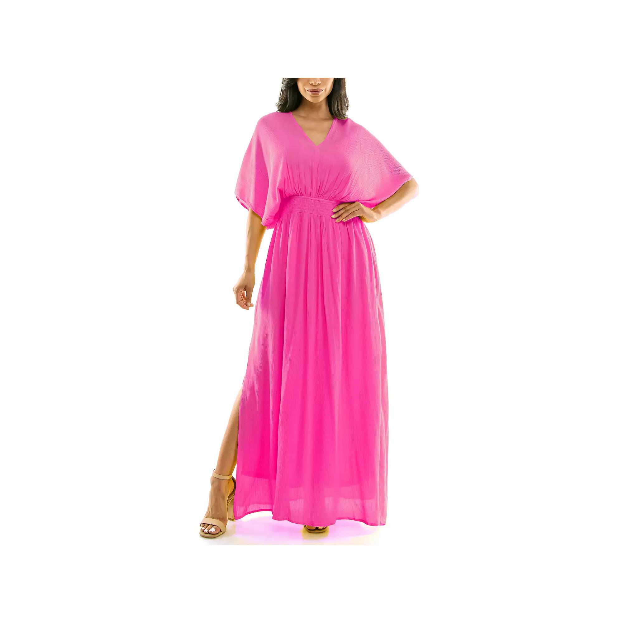 Womens Nina Leonard Smocked Maxi Dress Product Image