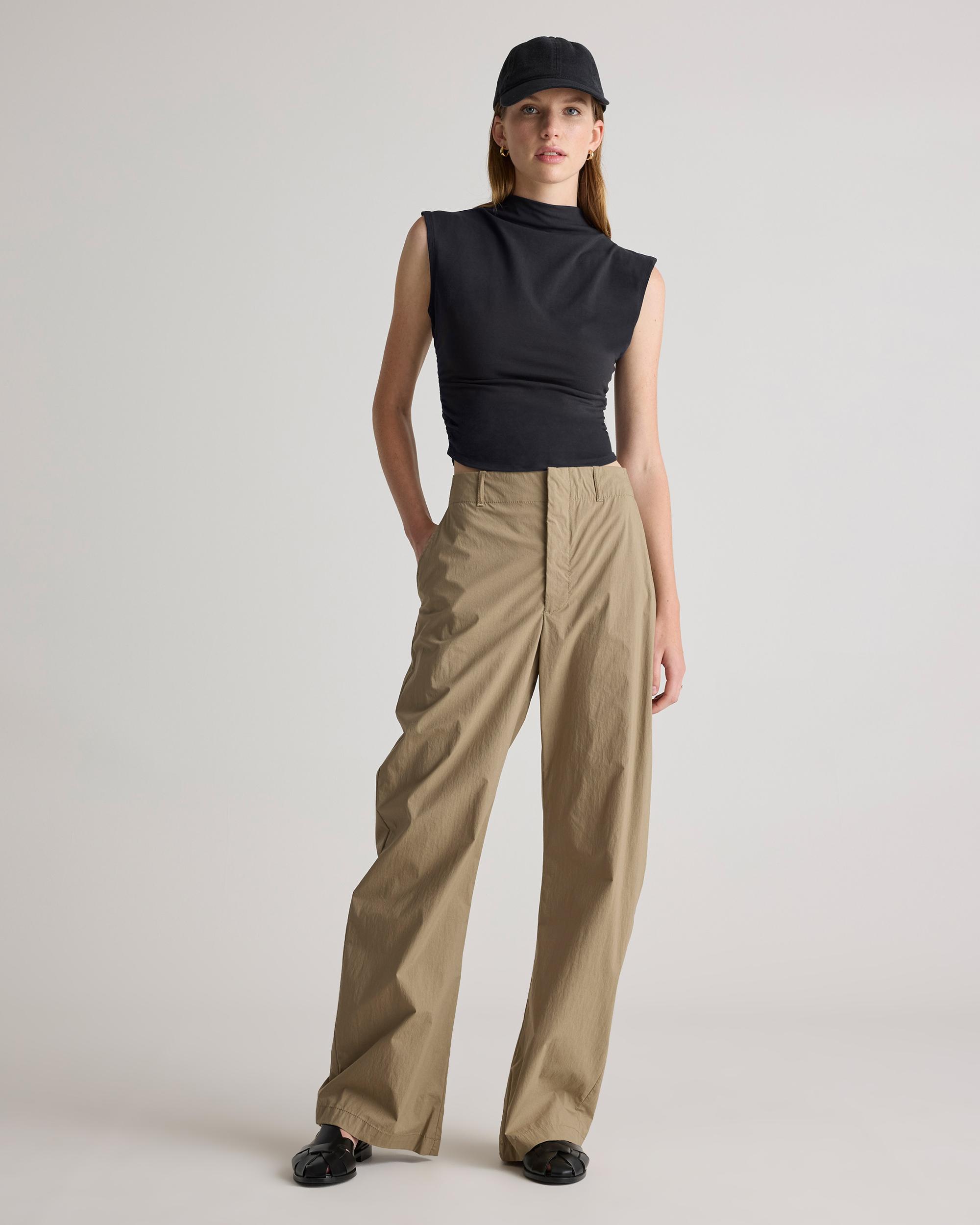 Quince | Women's Stretch Cotton Jersey Sleeveless Mock Neck Top Size XL, Organic Cotton Product Image