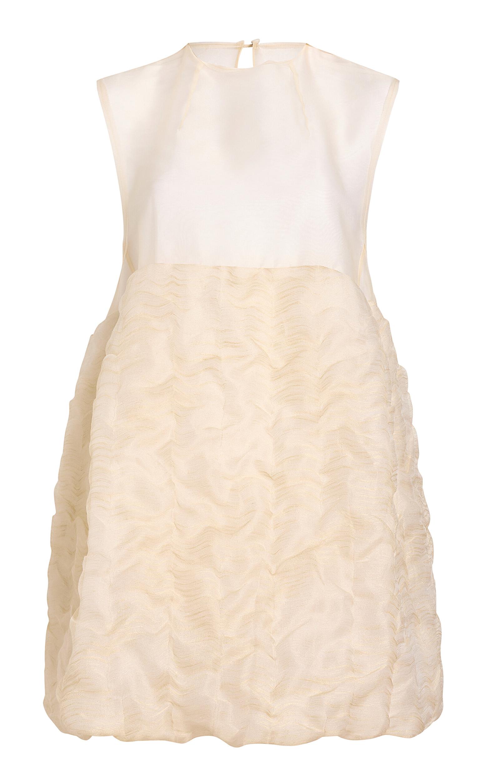 KHAITE Blair Linen And Silk-blend Minidress In White Product Image