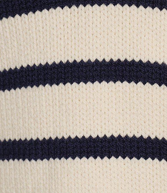 A Loves A Striped Print Long Sleeve Point Collar Knit Sweater Product Image