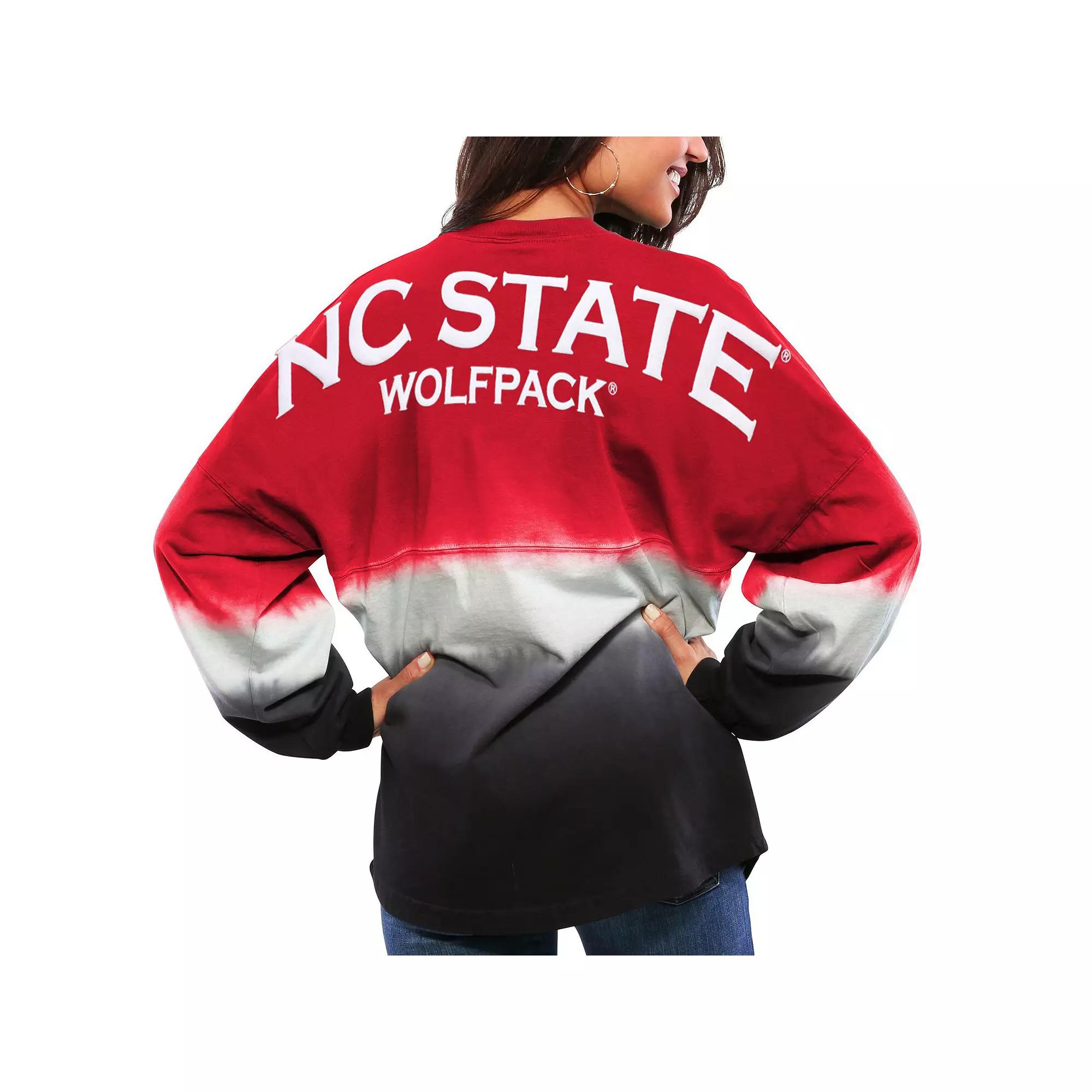 Women's Red NC State Wolfpack Ombre Long Sleeve Dip-Dyed Spirit Jersey, Size: XS, Nst Red Product Image