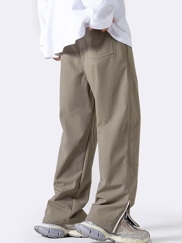 Men's Zip Up Drawstring Cargo Pants Product Image