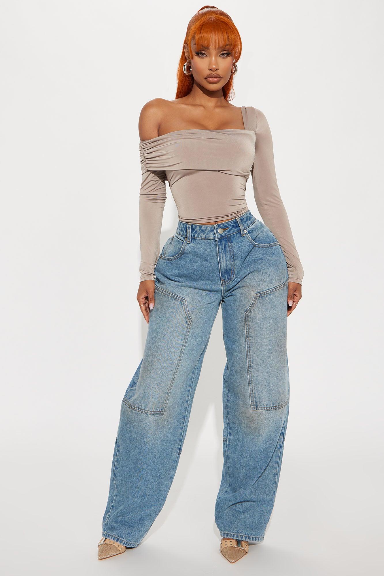 So Far Gone Non Stretch Taper Leg Jeans - Medium Wash Product Image