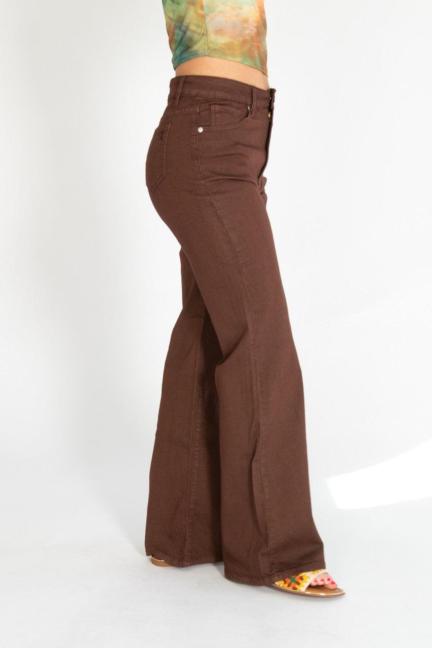 Brown Wide Leg Jeans Product Image