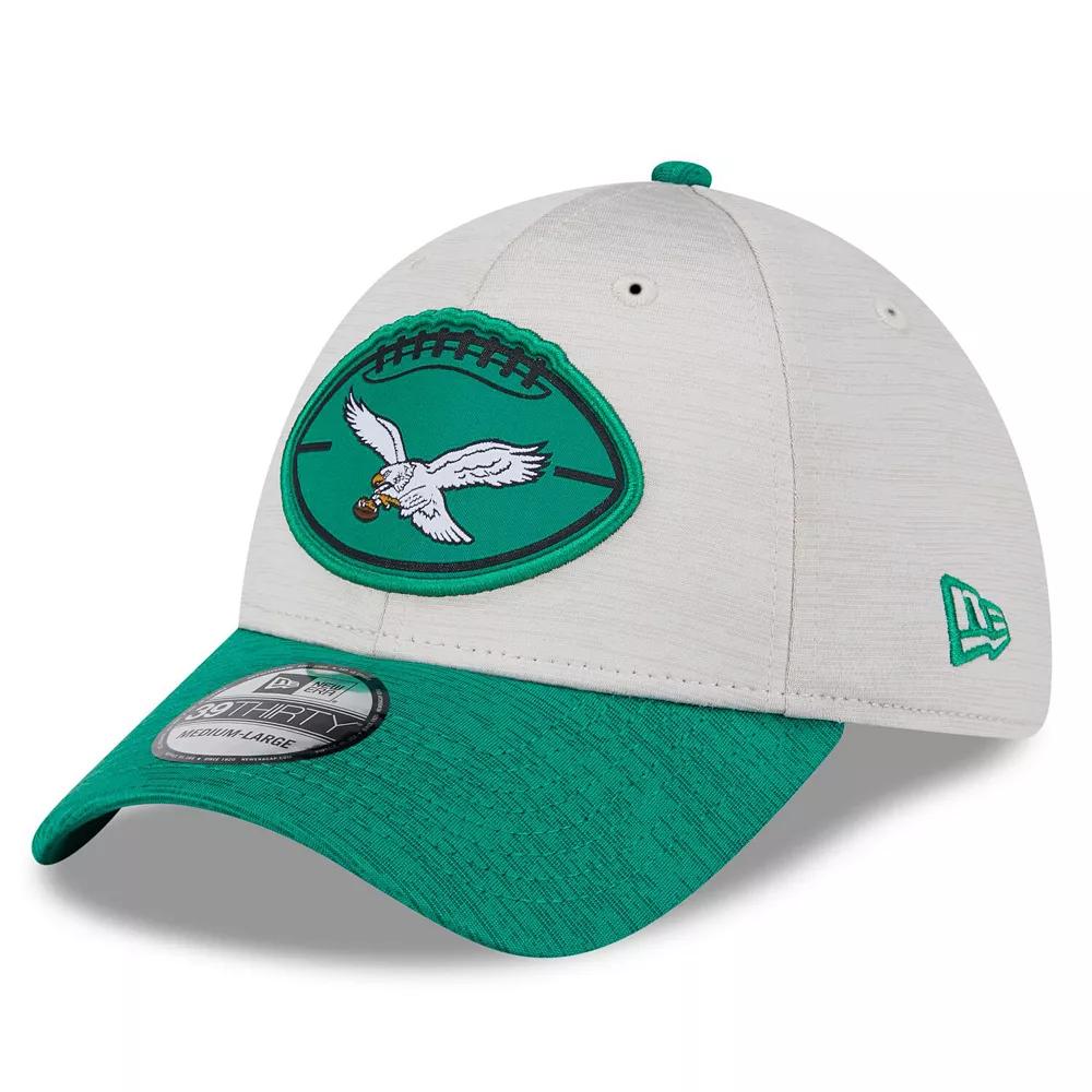 Men's New Era Stone/Midnight Green Philadelphia Eagles 2024 Sideline Historic 39THIRTY Flex Hat, Size: Medium/Large, Team Product Image