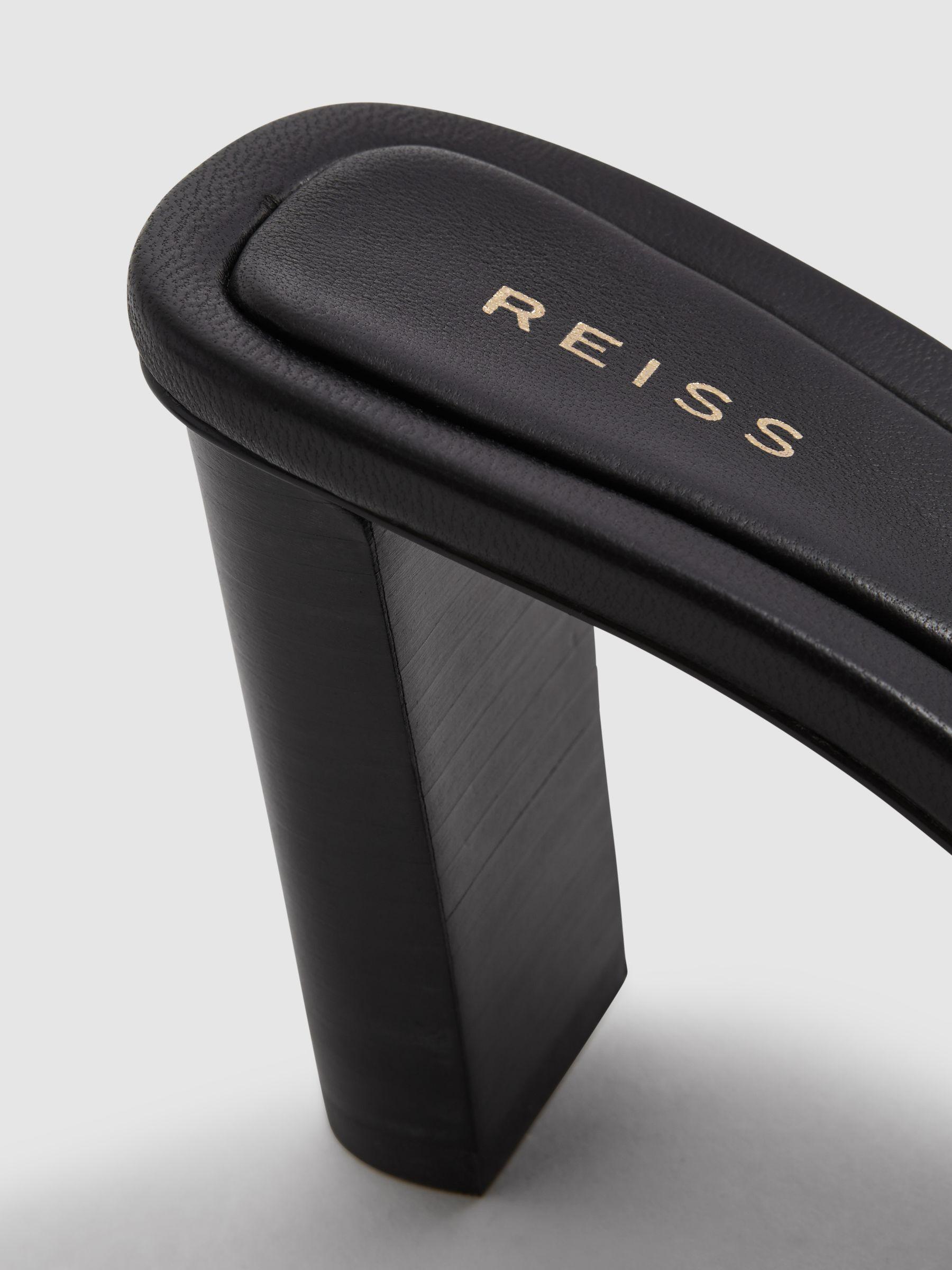 Raffia Block Heel Mules in Black Product Image