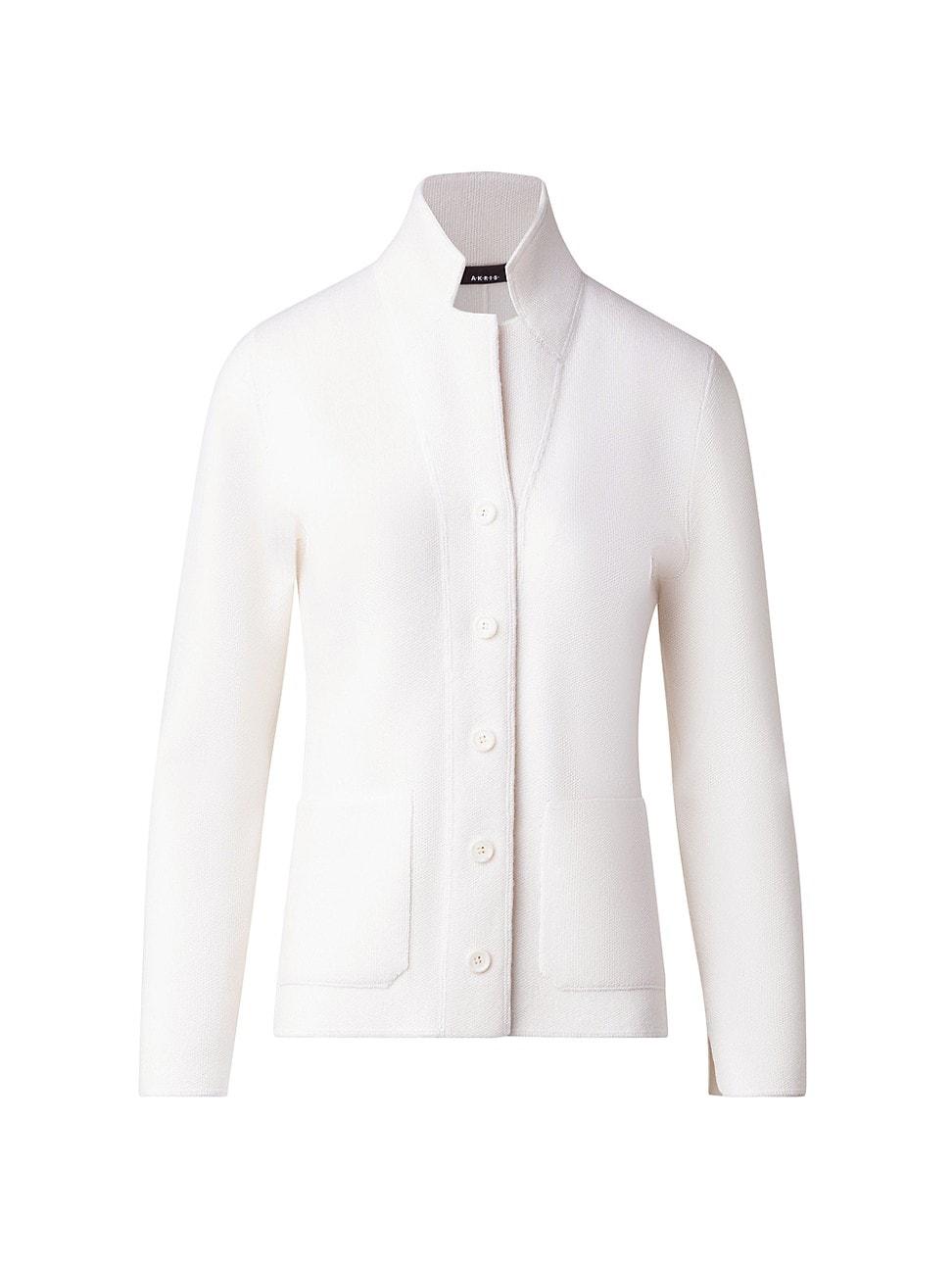 Womens Cashmere Piqu Cardigan Product Image