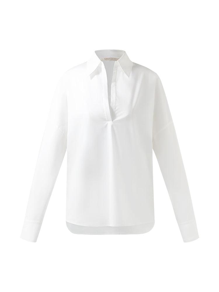 Lapel Oversized V-Neck Women Shirt Product Image
