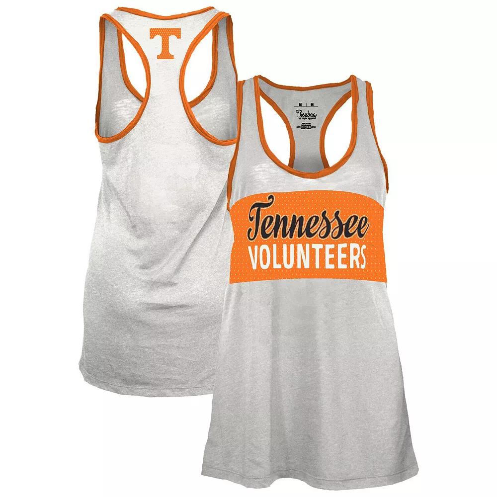 Women's Pressbox White/Tennessee Orange Tennessee Volunteers Tracy Racerback Tank Top, Size: XL Product Image