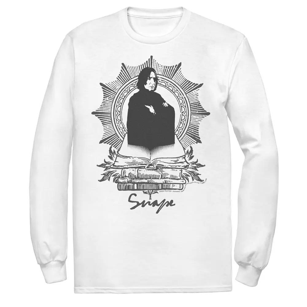 Men's Harry Potter Snape Books Portrait Long Sleeve Graphic Tee,  Product Image
