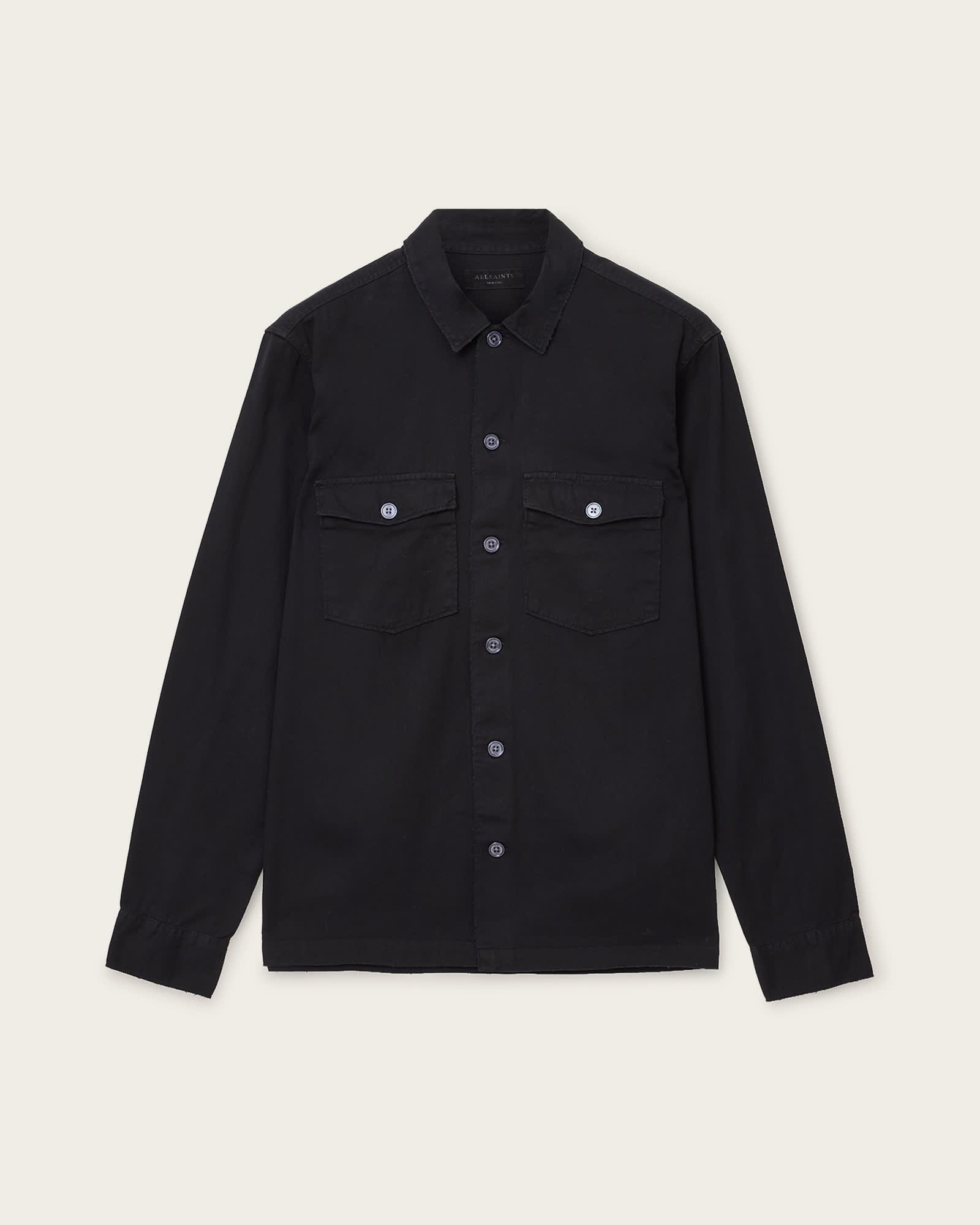 Spotter Slim Fit Overshirt Black | ALLSAINTS US Product Image