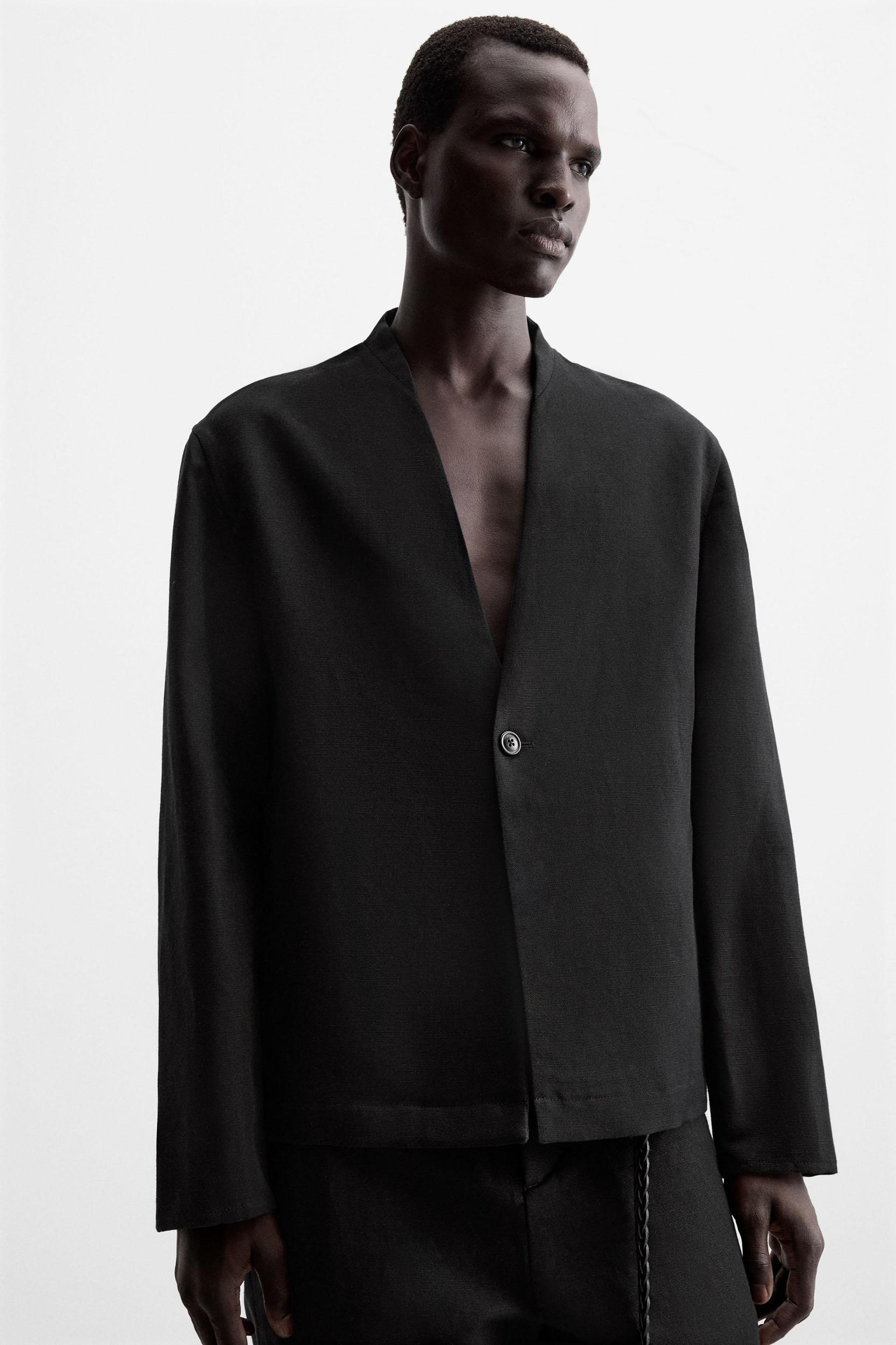 COTTON-LINEN SUIT BLAZER Product Image