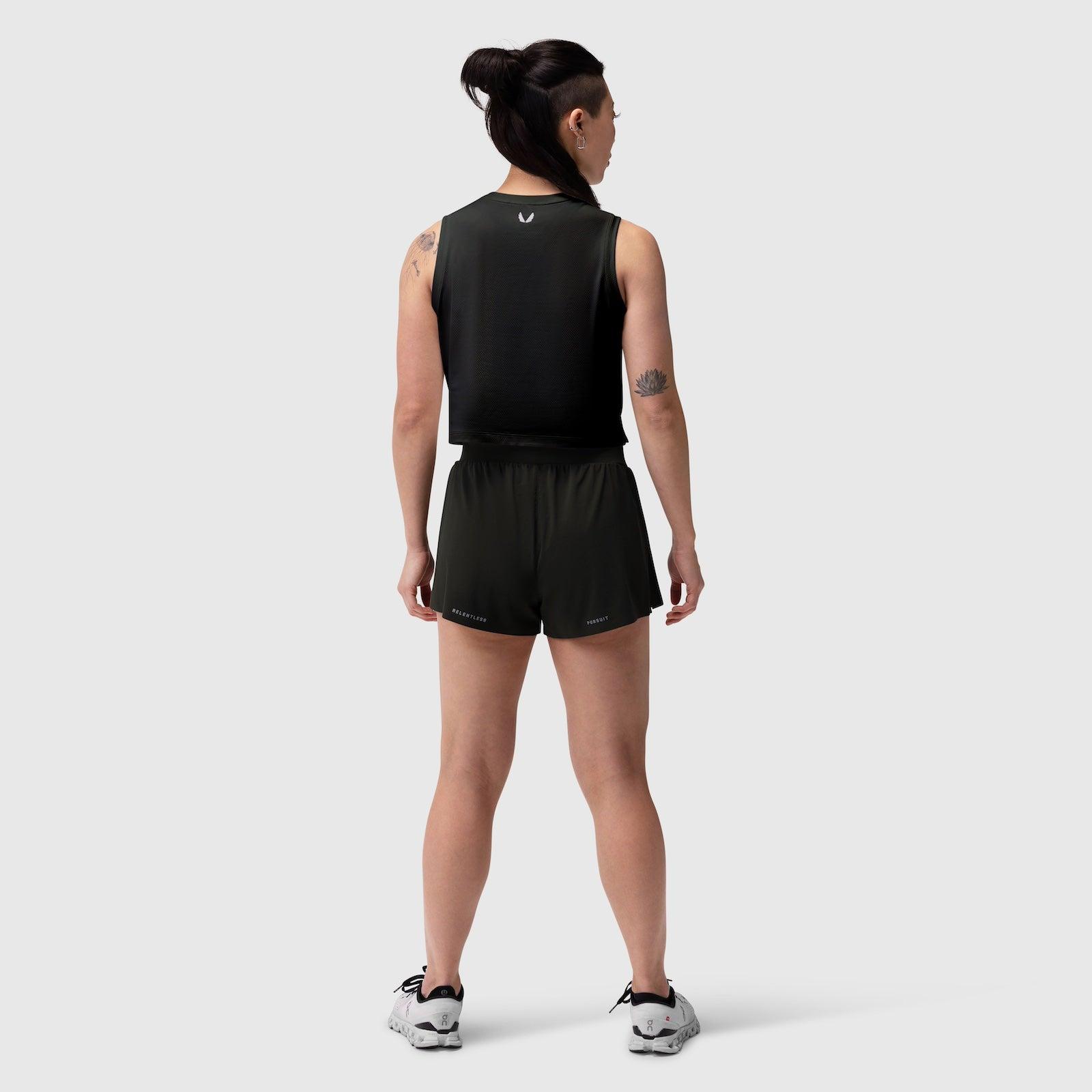 W026. Aerotex™ Side Split Run Short - Black Product Image