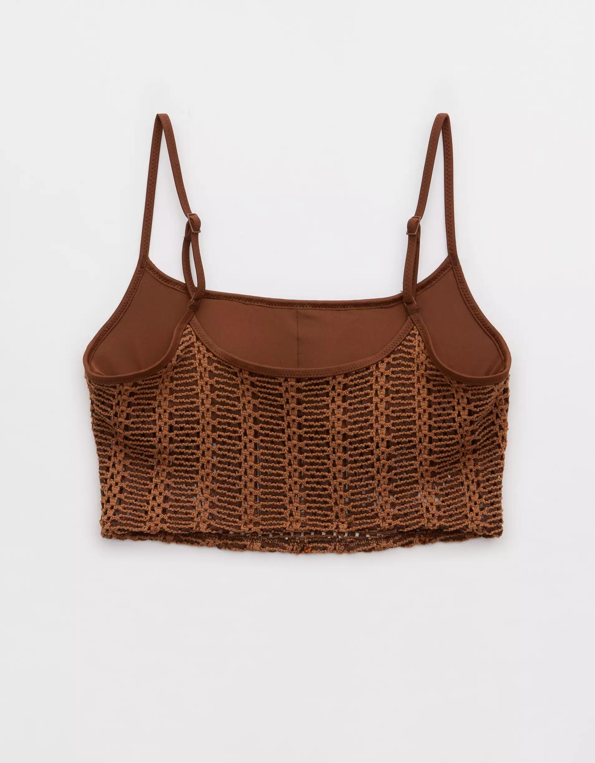 Aerie Cloudweave Crochet Longline Scoop Bikini Top Product Image