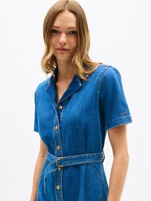 Belted Denim Shirtdress Product Image