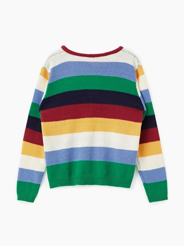 Contrast Color Rainbow Stripe Cardigan Product Image