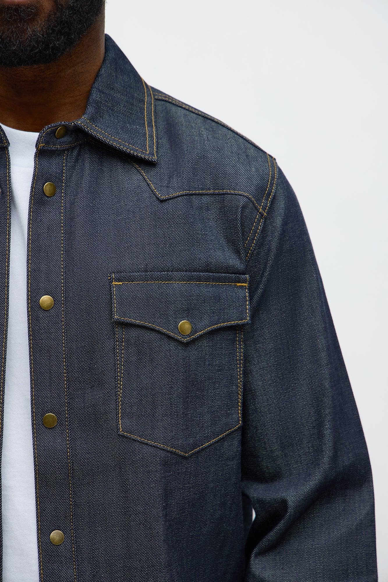 Raw Selvedge Western Denim Shirt - Indigo Male Product Image