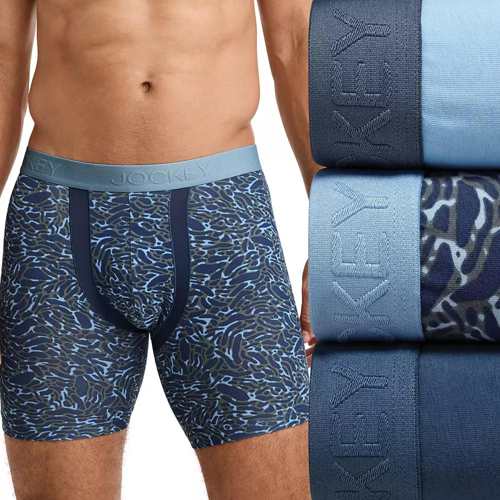 Men’s Jockey® 3-Pack Chafe Proof Pouch Cotton Stretch 6" Boxer Brief, Men's,  Product Image