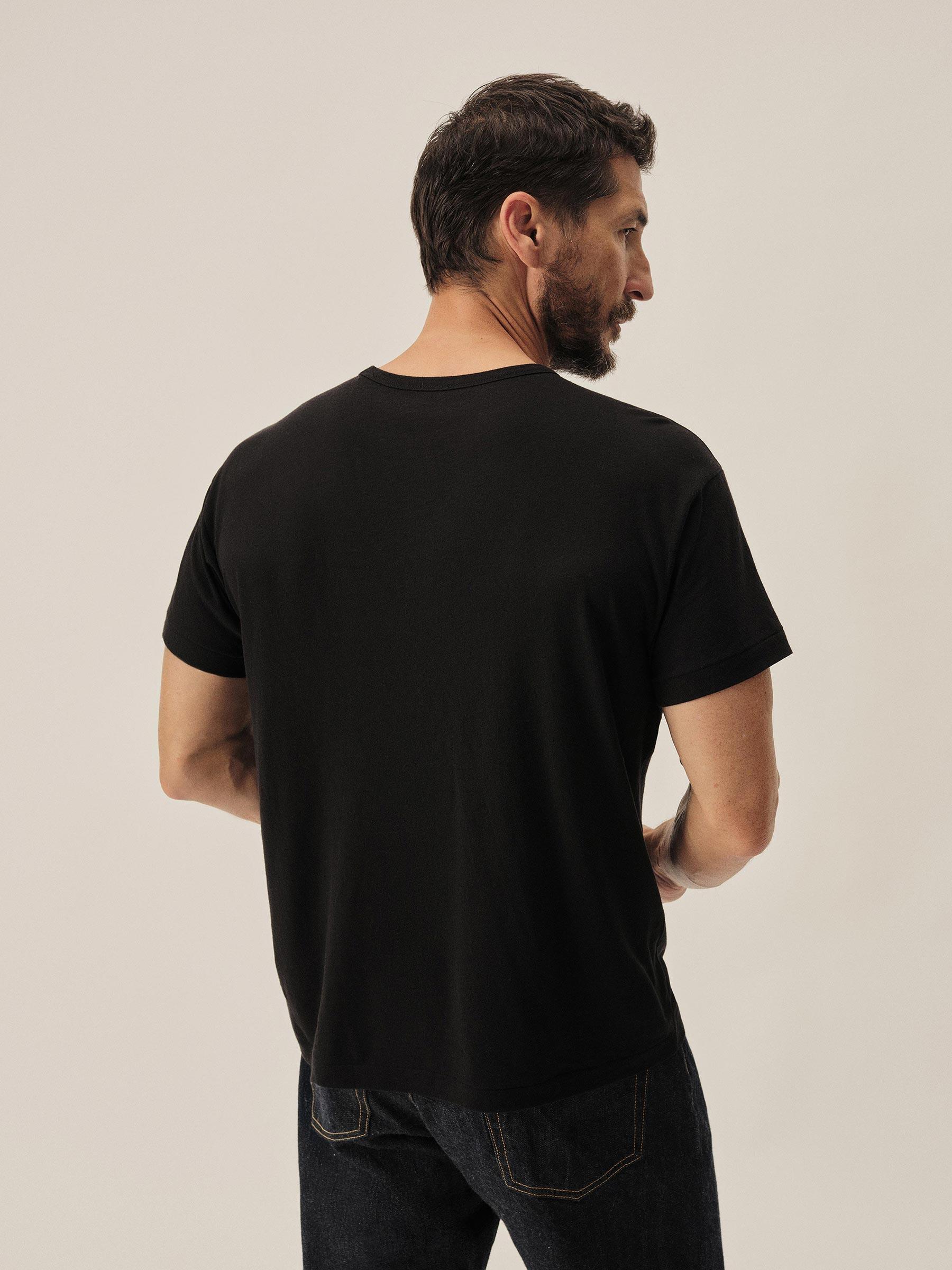 Black Japanese De-Luxe Cotton Linen Knit Tee Product Image