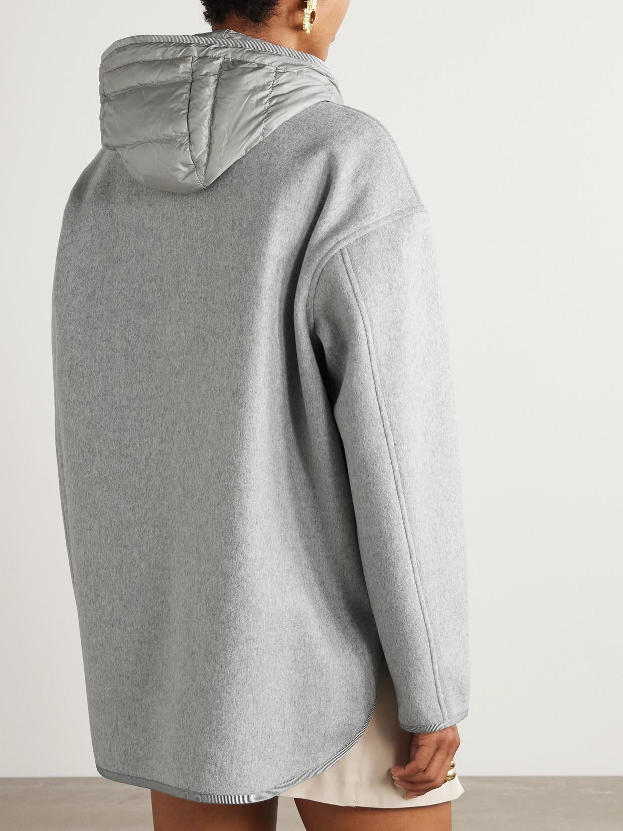 MONCLER Reposse Convertible Wool And Cashmere-blend Jacket In Gray Product Image