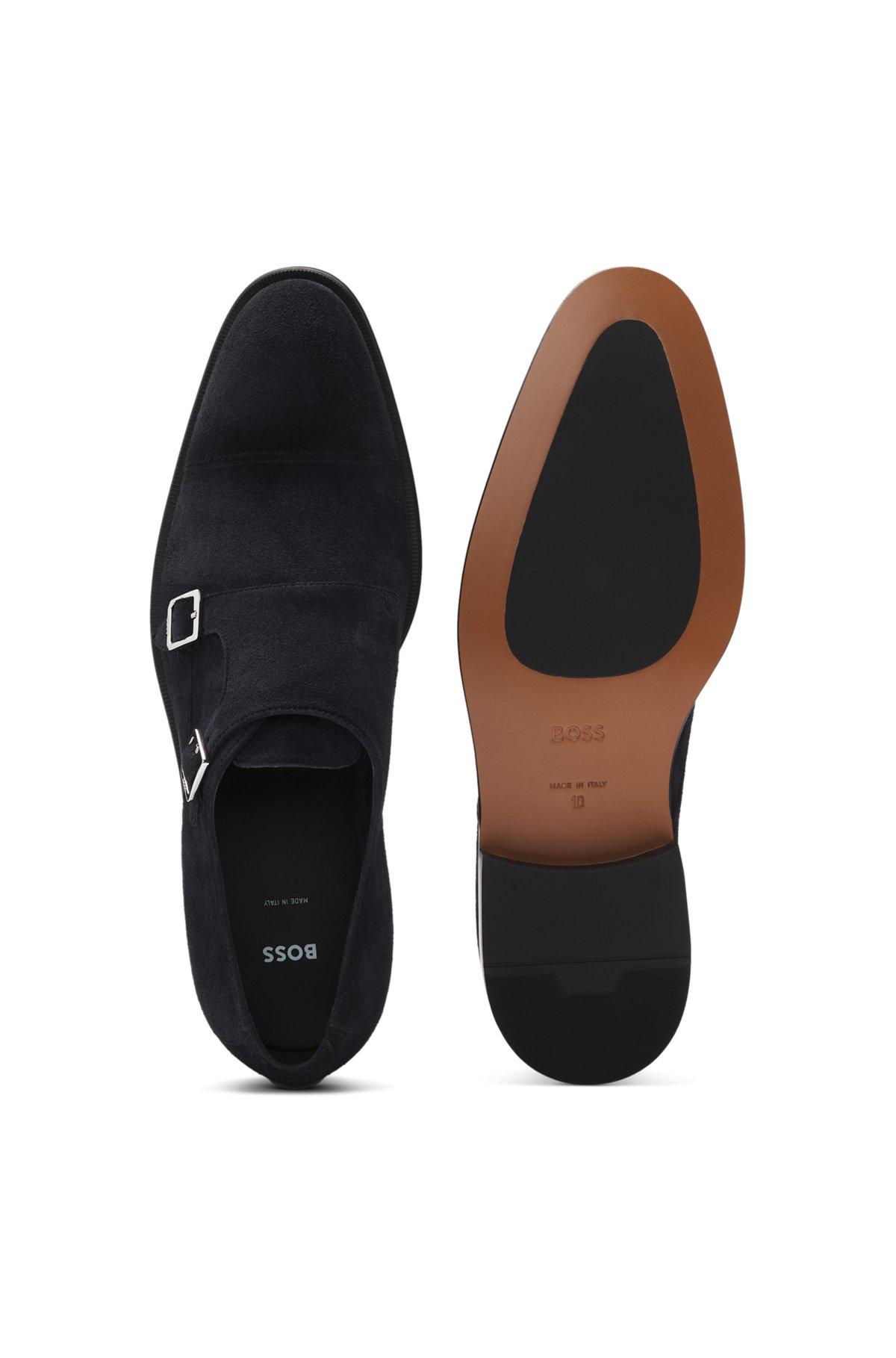 Double monk shoes in suede Product Image