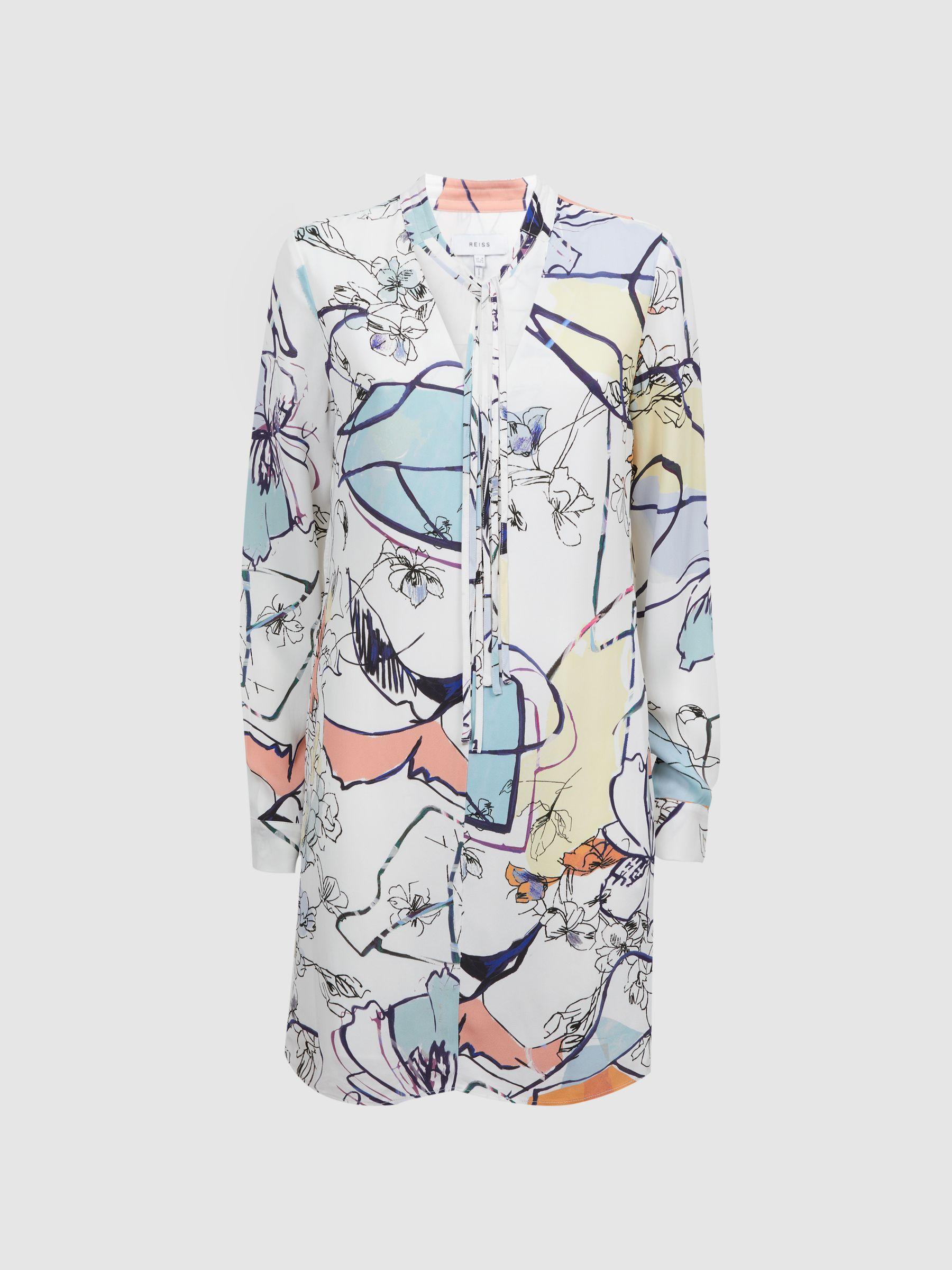 Printed Shift Dress in Multi Product Image