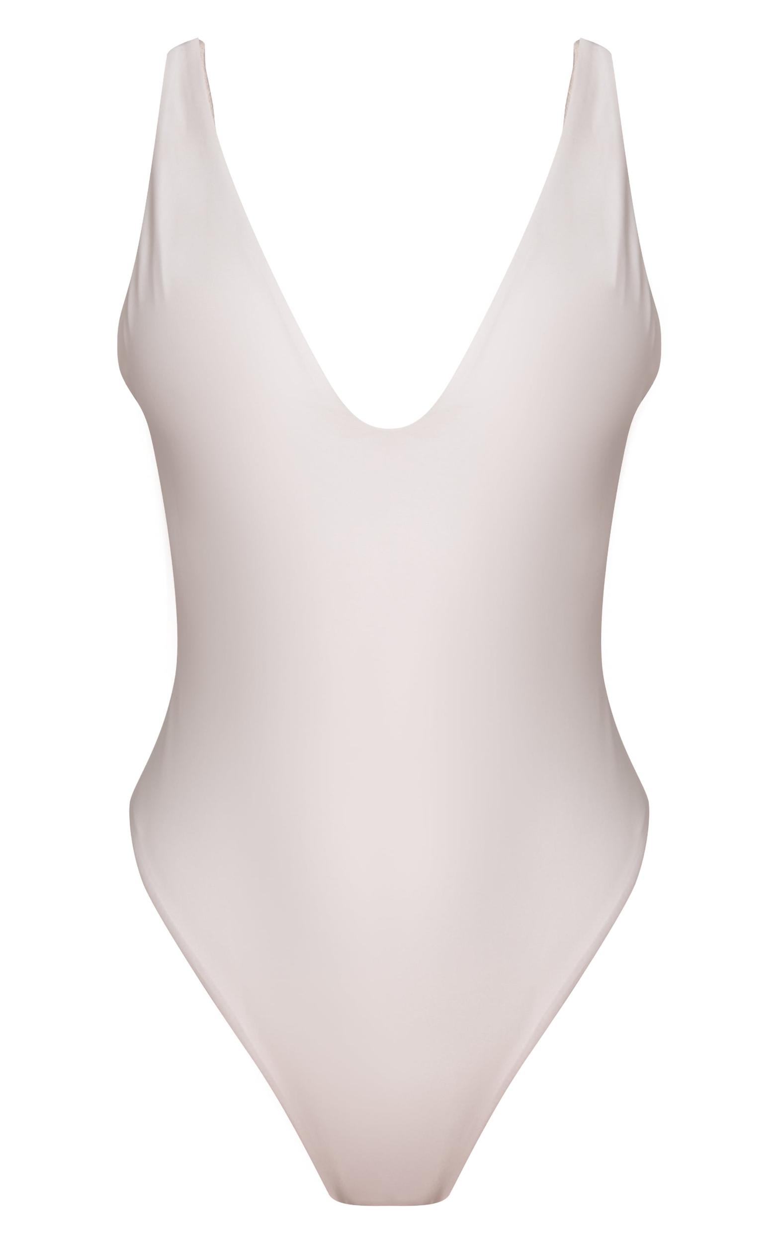 White Plunge Rope Chain Detail Swimsuit Product Image