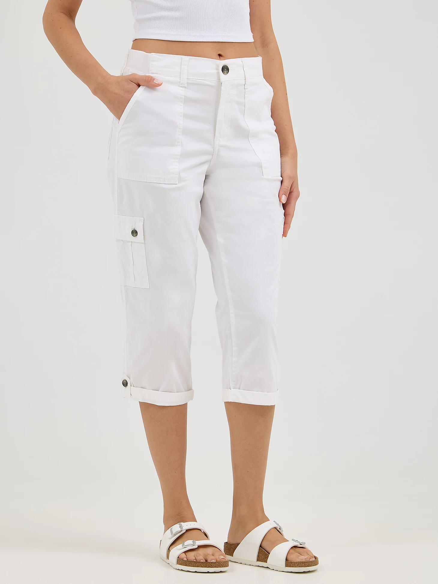Women's Ultra Lux Comfort with Flex-to-Go Relaxed Fit Cargo Capri | Women's Capris & Crops | Lee® Product Image