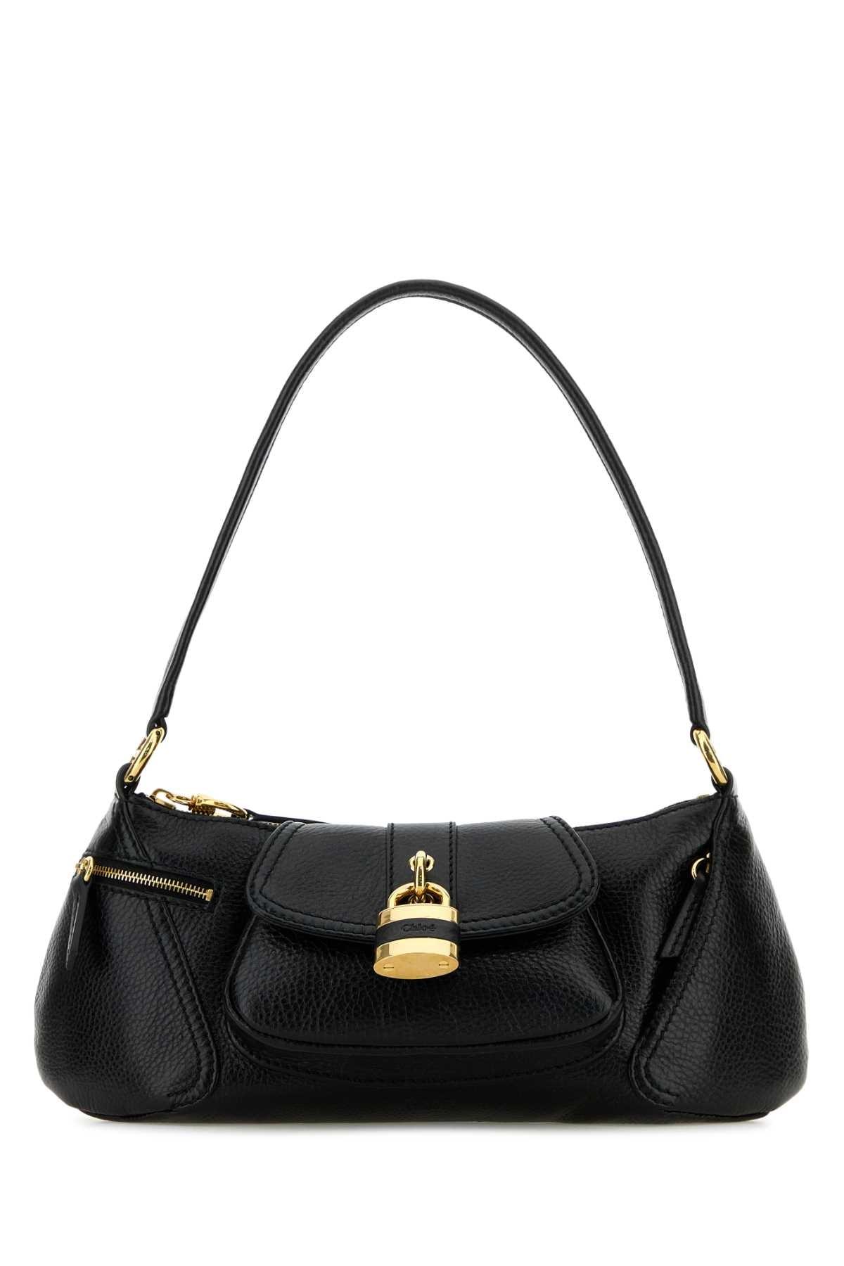 CHLOÉ The 99 Embellished Textured-leather Shoulder Bag In Black Product Image