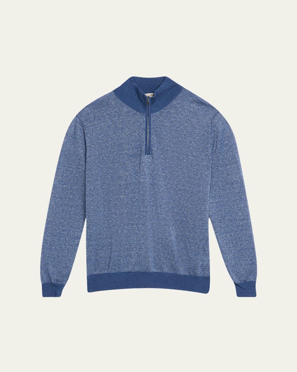 Mens Micro-Stripe Half-Zip Sweater Product Image