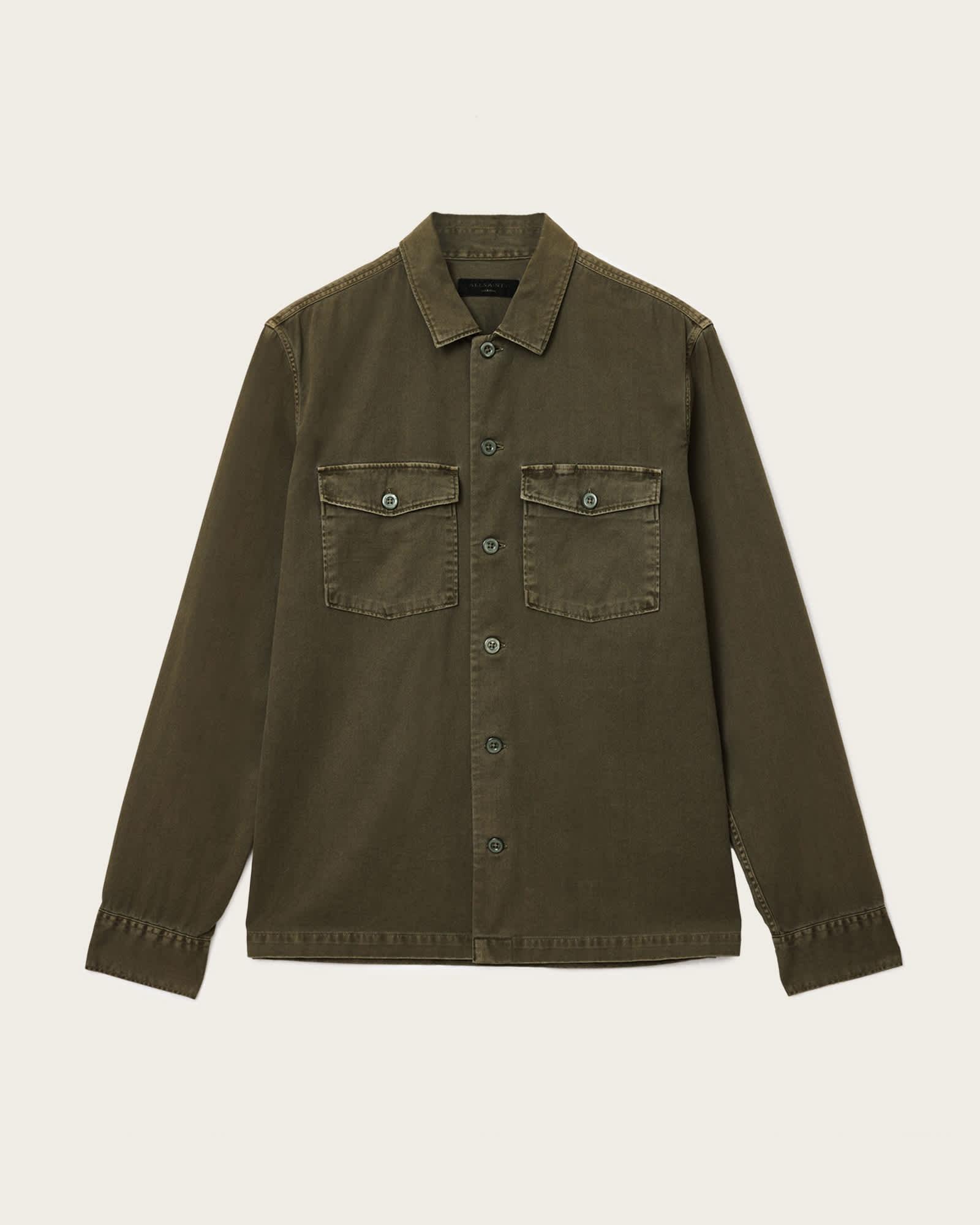 Spotter Slim Fit Overshirt CARGO GREEN | ALLSAINTS US Product Image