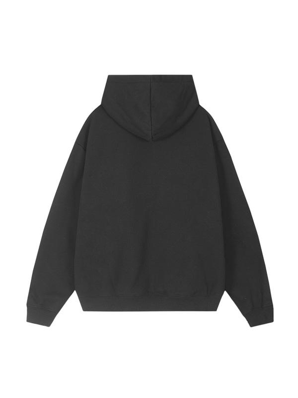 Men's Double Zipper Metal Button Oversized Hoodie Product Image