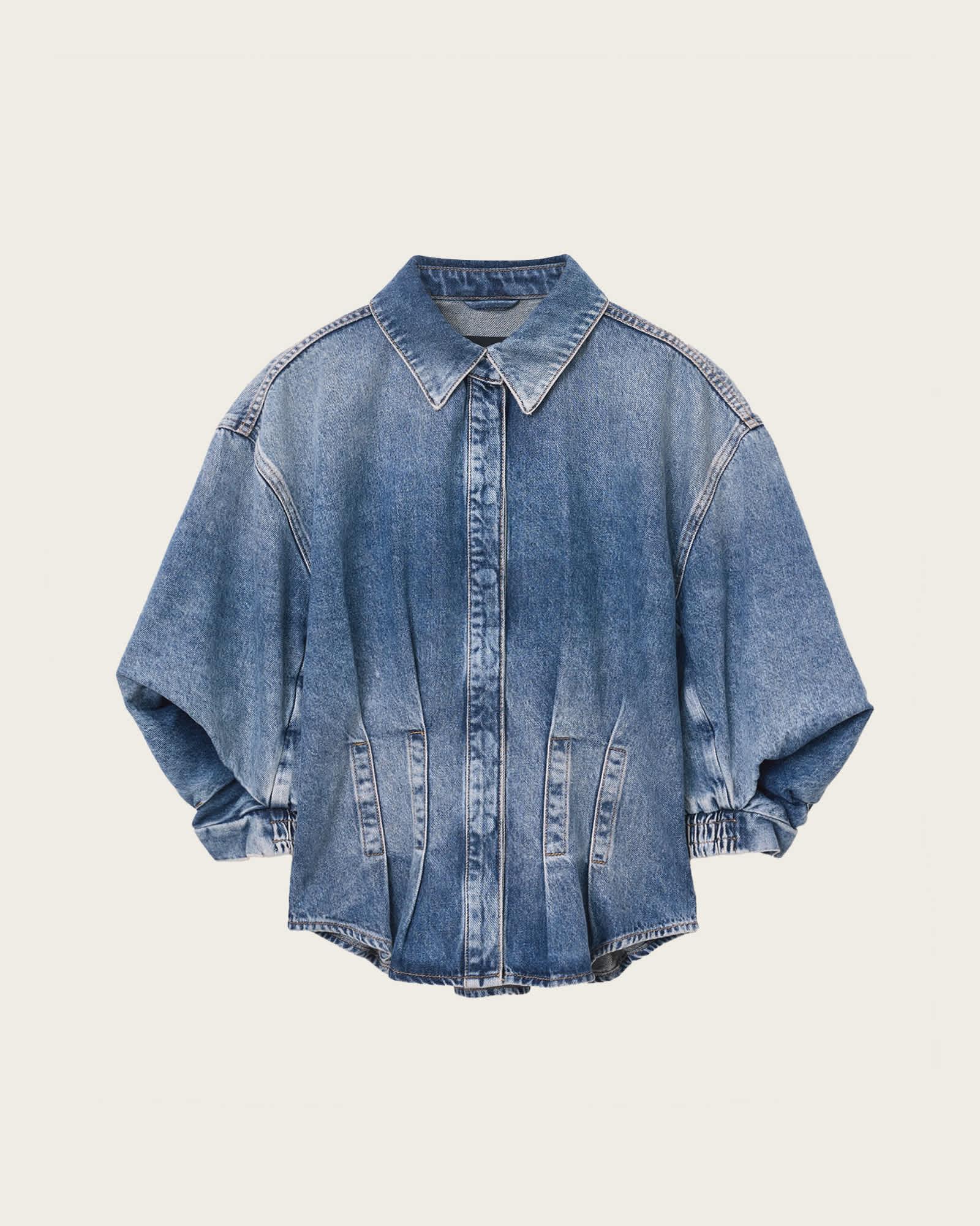 Nancy Slim Fit Denim Shirt Vintage Indigo | ALLSAINTS US Product Image