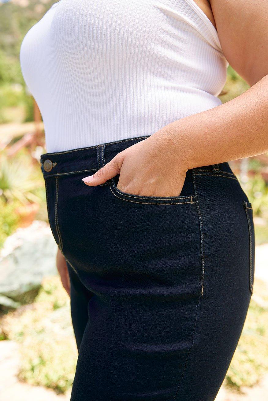 Westport 5 Pocket High Rise Rosette Skinny Jeans - Plus Product Image