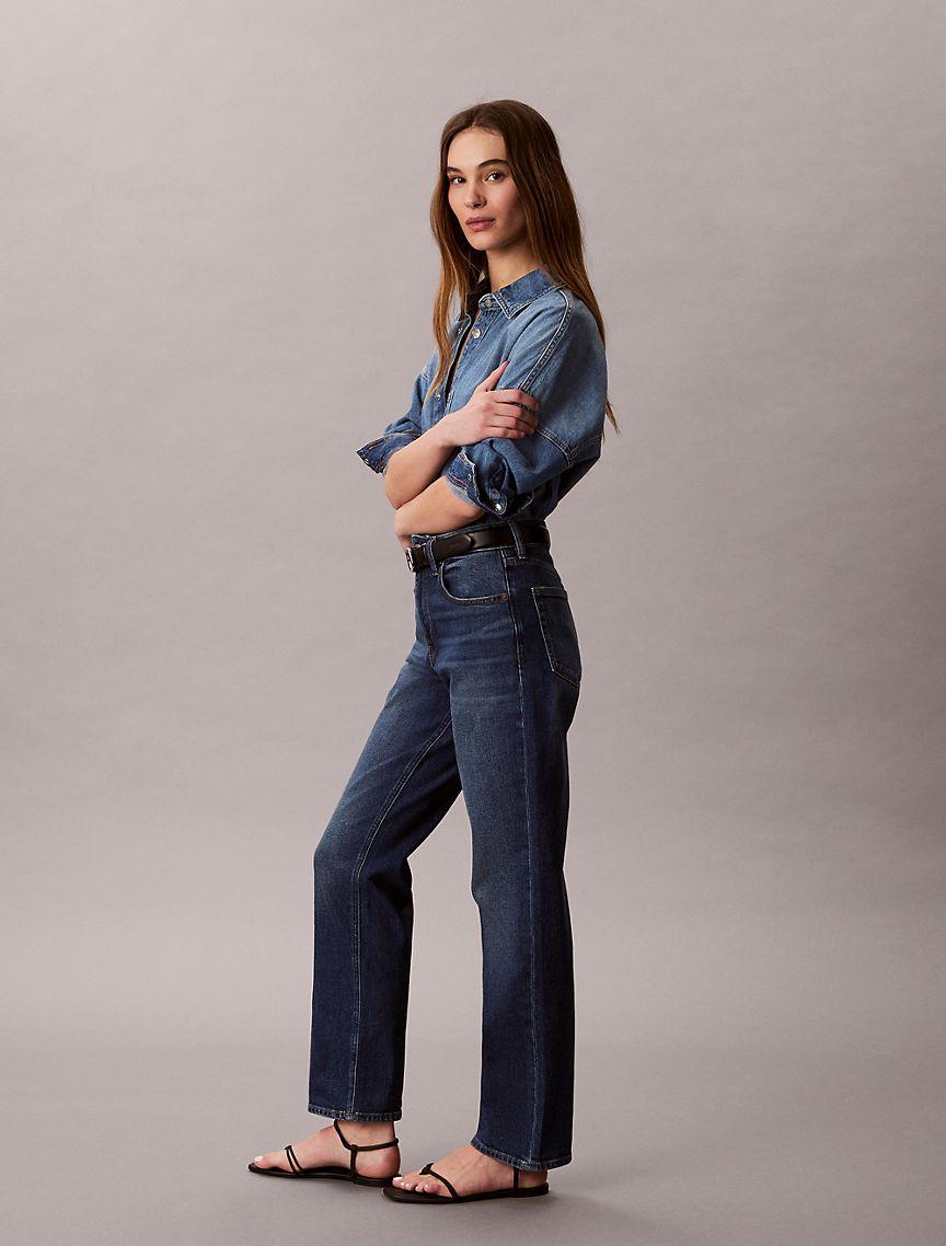 High Rise Straight Jeans Product Image