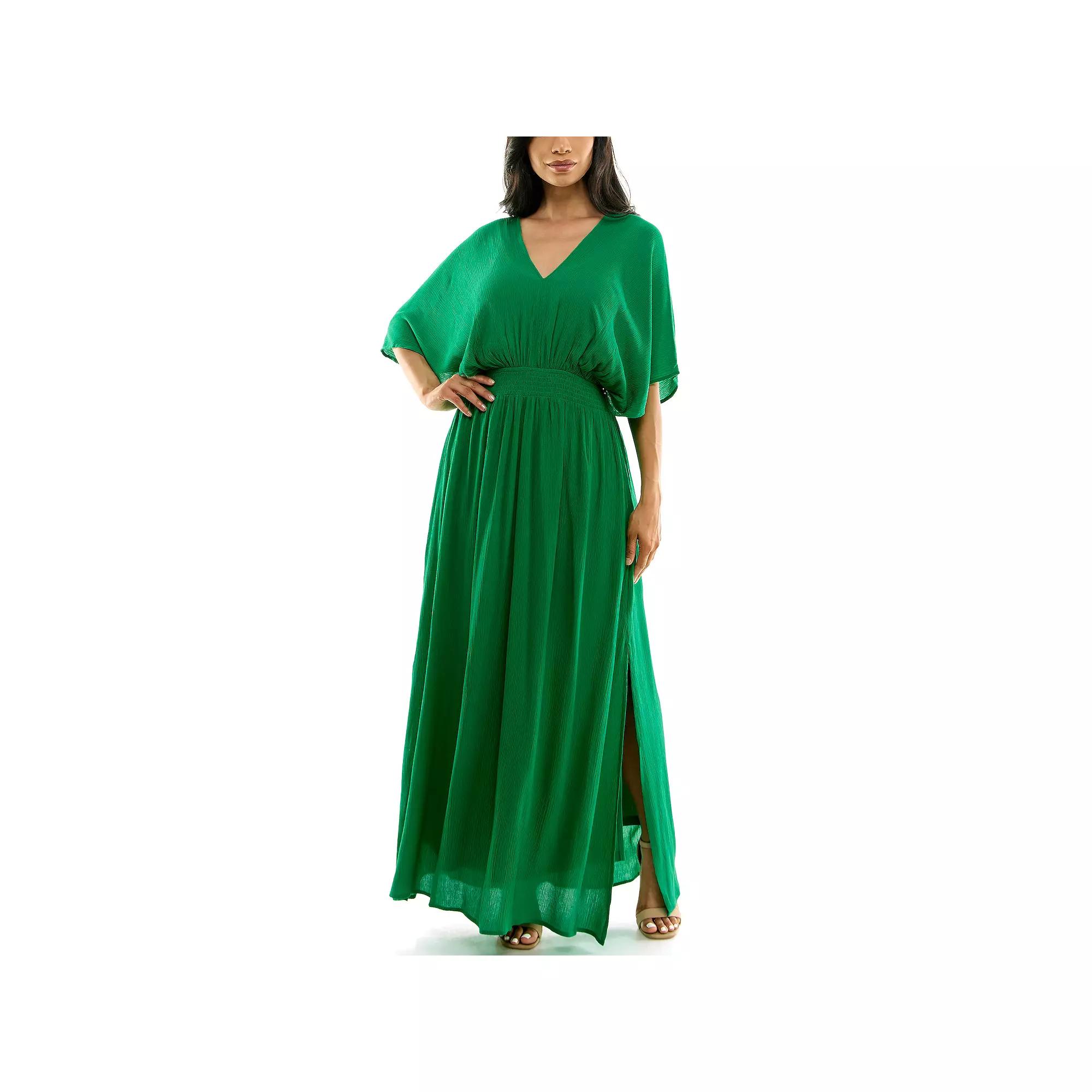Women's Nina Leonard Smocked Maxi Dress,  Product Image