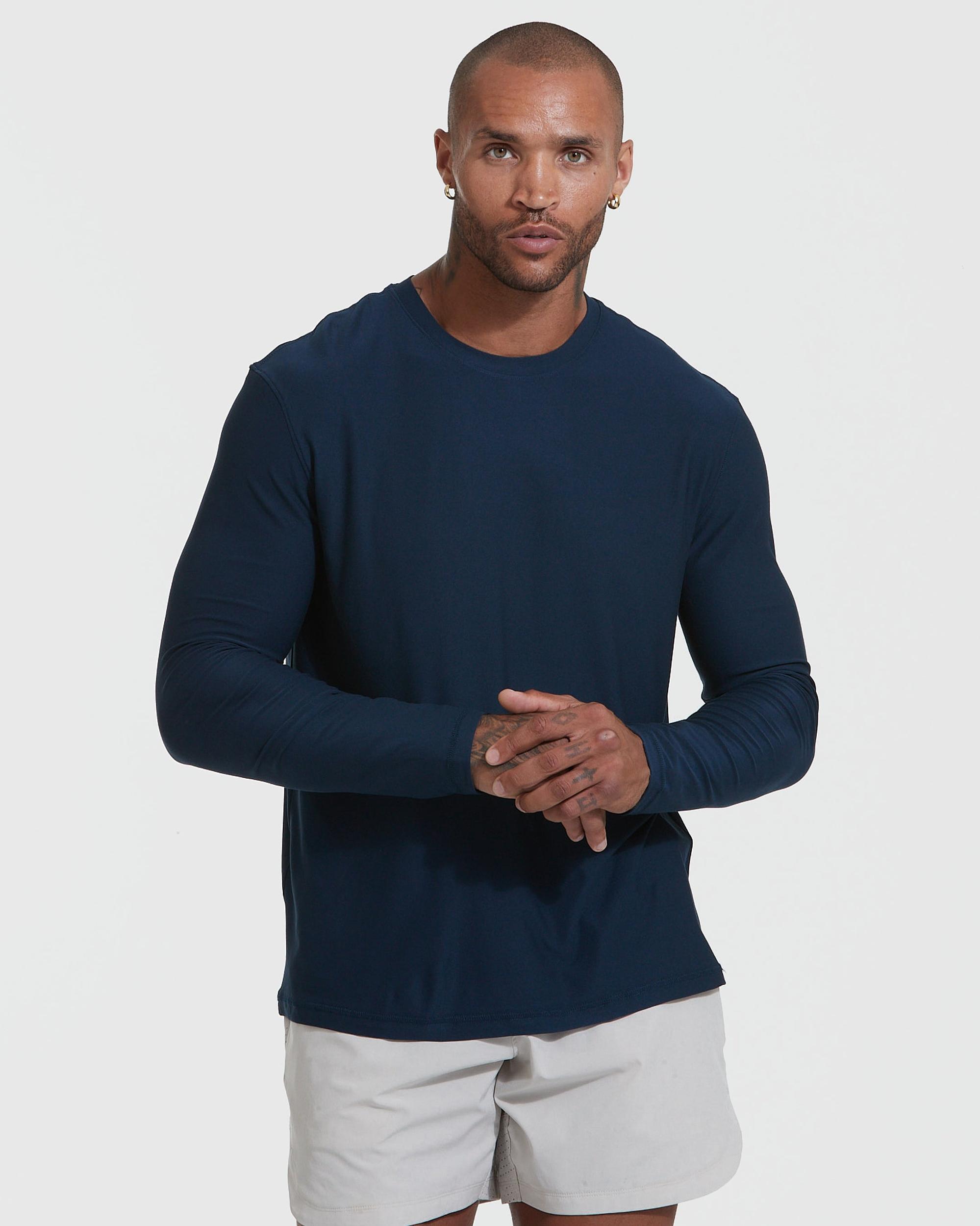Navy Active Long Sleeve Crew T-Shirt Product Image