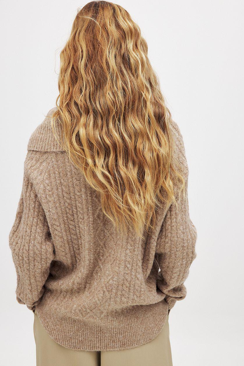 Cable Knitted Turtle Neck Sweater Product Image