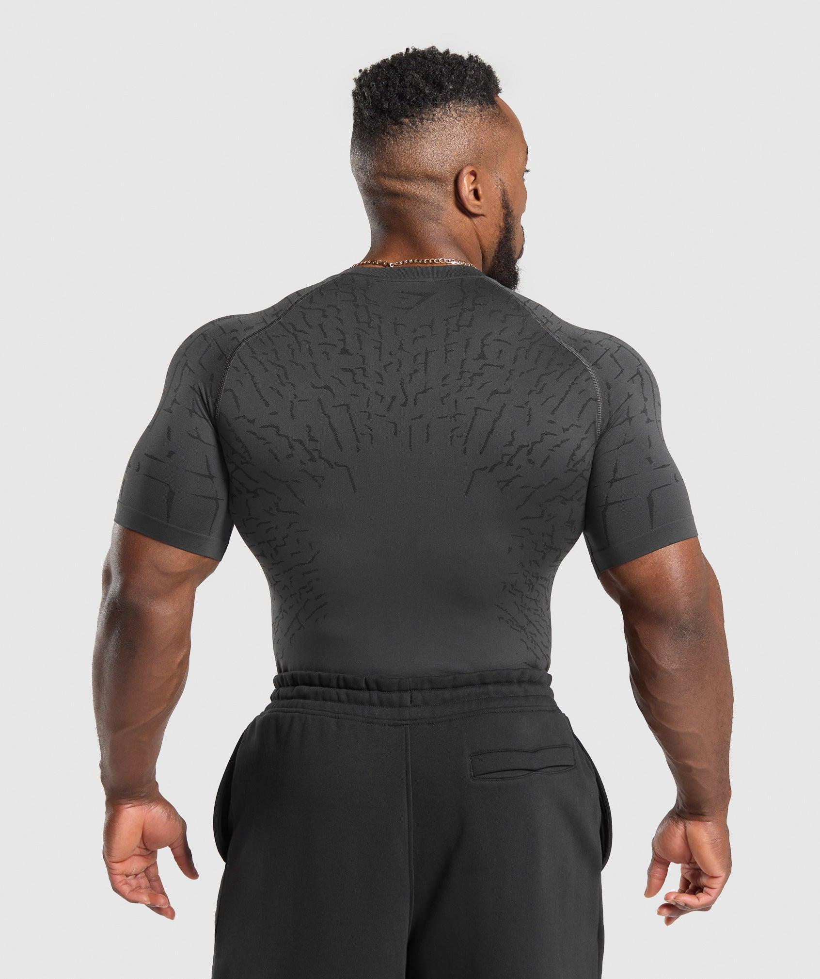 Gymshark Tectonic Seamless T Shirt - Asphalt Grey/Black Male Product Image