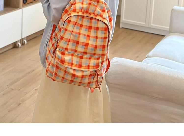 Plaid Nylon Laptop Backpack Product Image