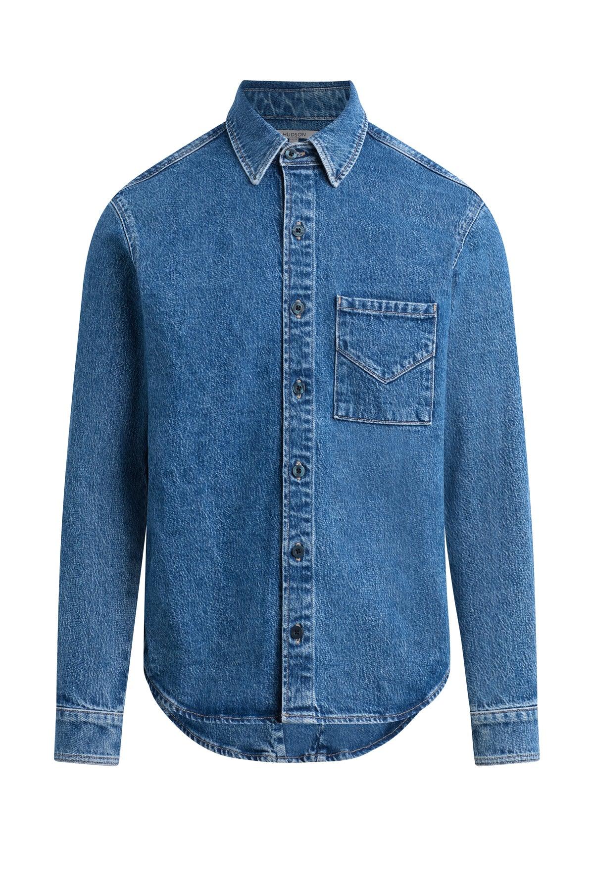 Long Sleeve Denim Shirt Male Product Image