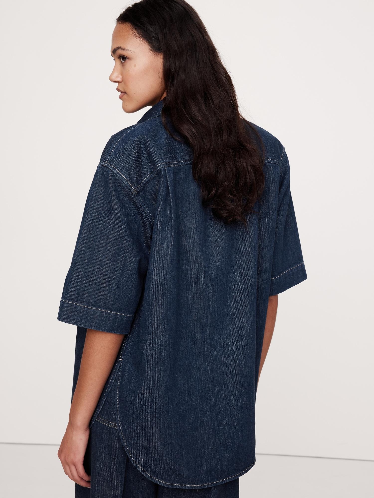 Denim Tunic Shirt Product Image