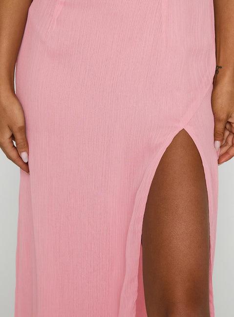 Kiss Of Life Chiffon Maxi Dress Pink Product Image