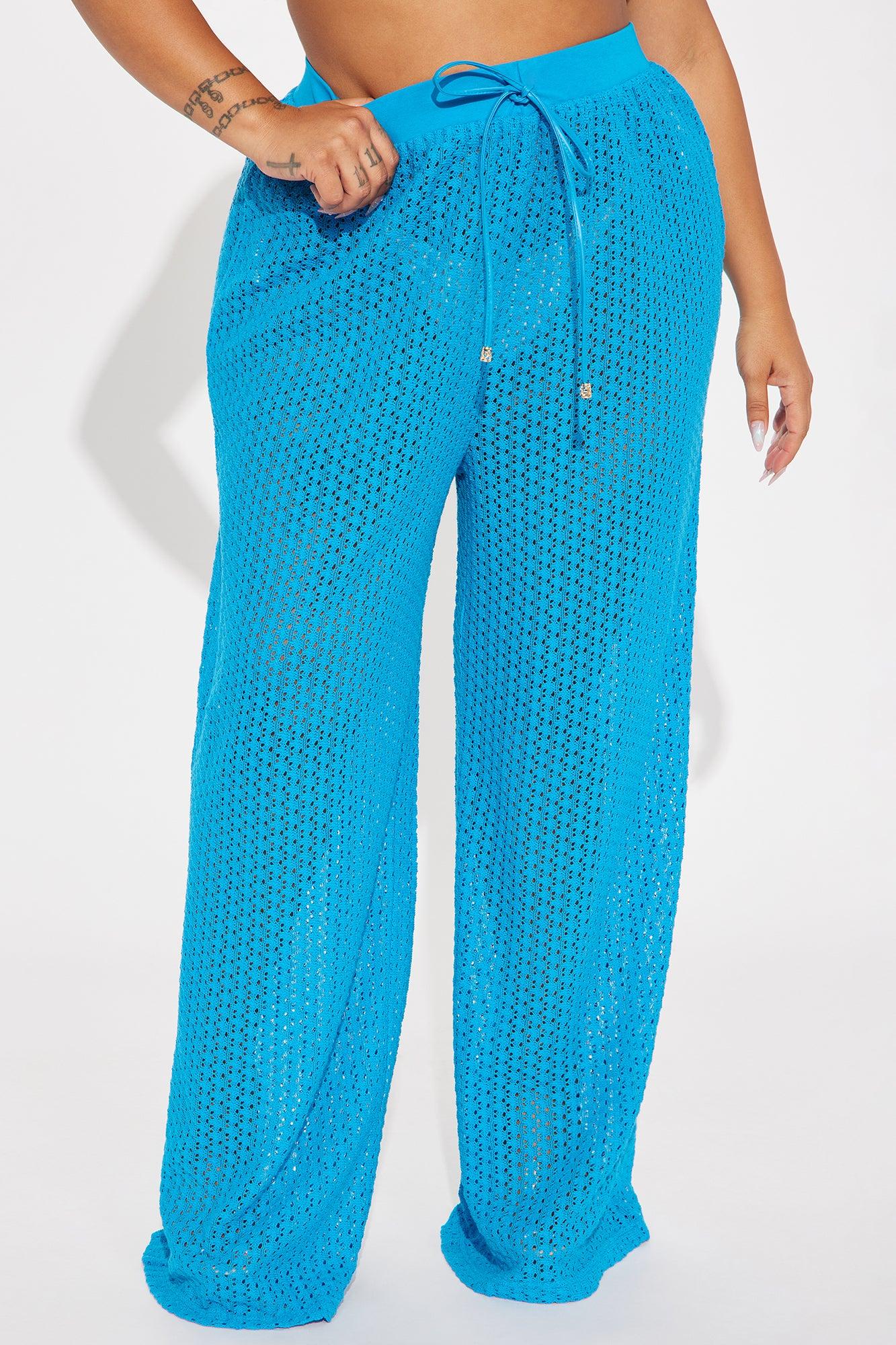 Abby Button Up Swim Cover Up Top - Blue Product Image