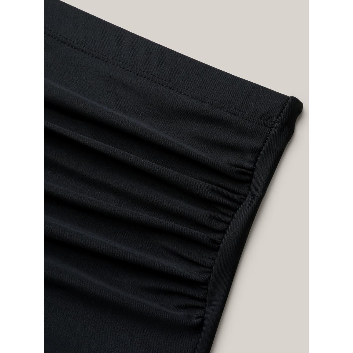 Plus Size Floral Print Drawstring One-Piece Swimsuit Women's Swimwear Black Resort Drawstring Curve Bathing Suits High stretch One Pieces BloomChic 30/6X Product Image