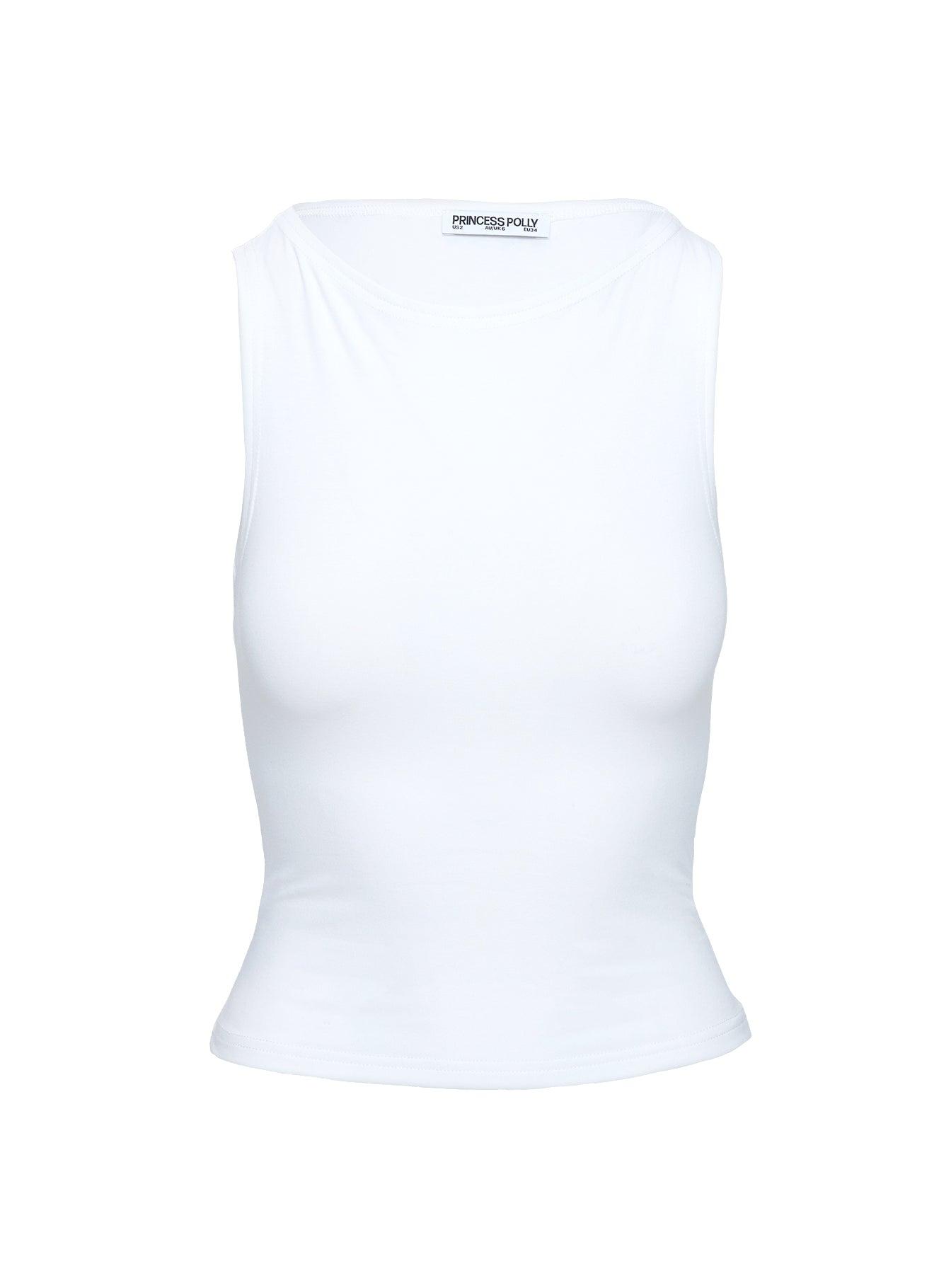 Fitzy High Neck Top White Product Image
