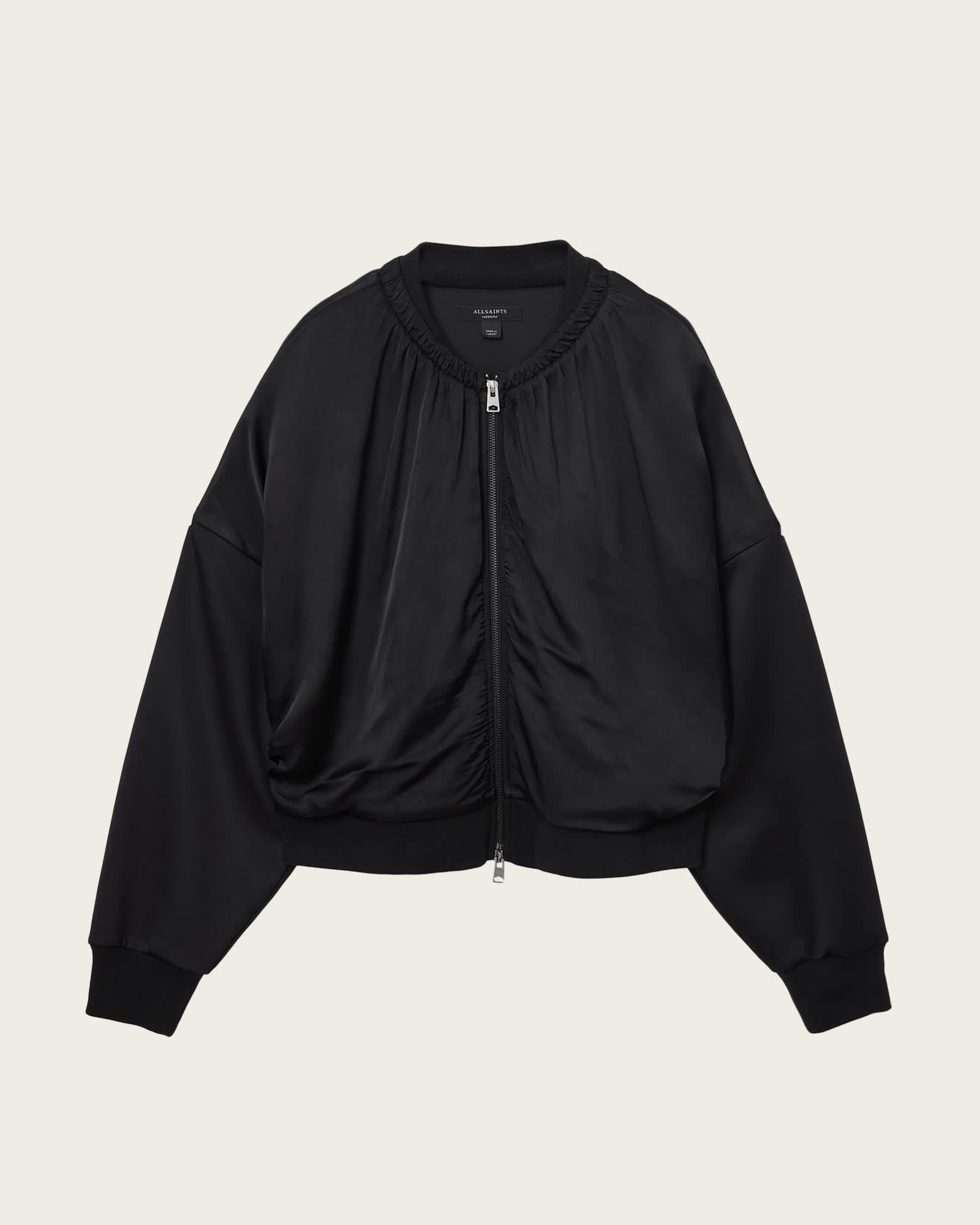 Mirri Jersey Bomber Jacket Black | ALLSAINTS US Product Image